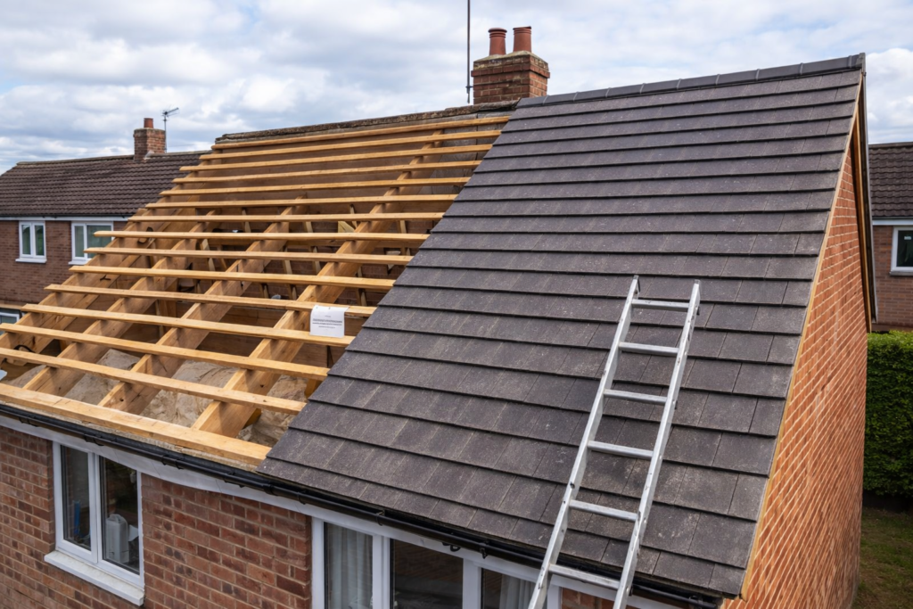 Emergency roof repair in Worcester following storm damage