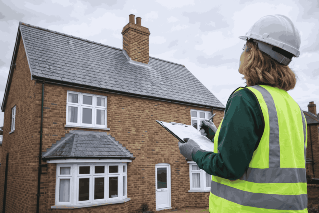 Free roof inspection in Worcester, checking roof tiles and flashing