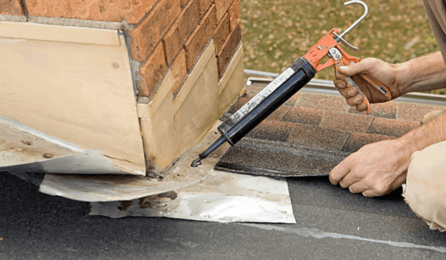 Chimney flashing repair in Worcester fixing roof and chimney leaks.