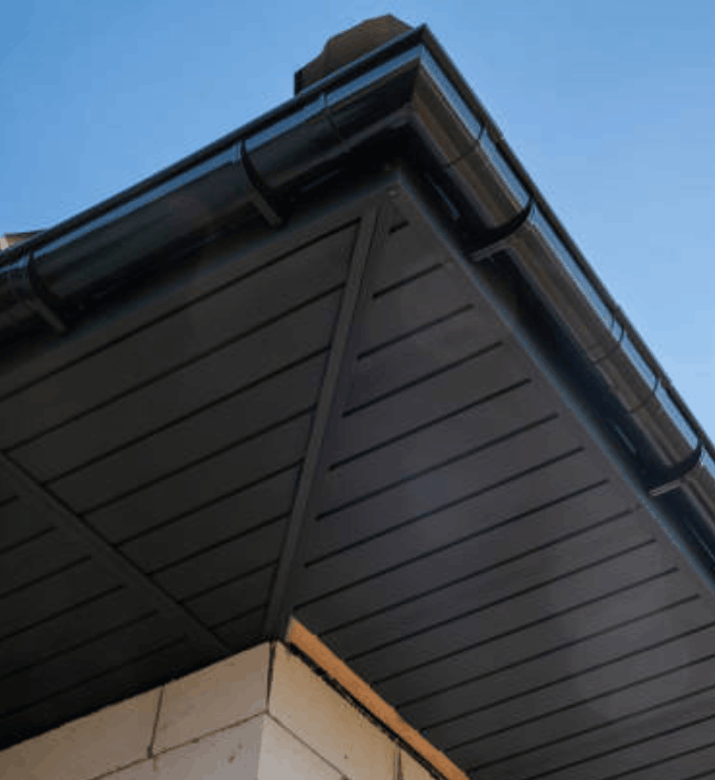 Fascia and soffit installations Worcester on modern house roof.