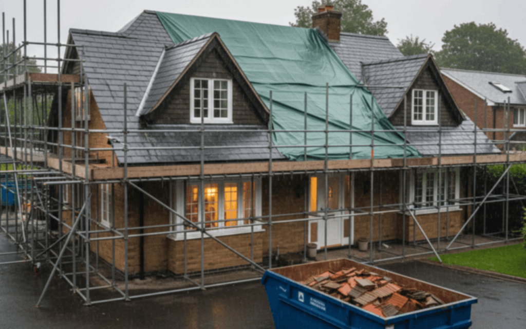 Emergency roof leak repair Worcester fixing water damage.