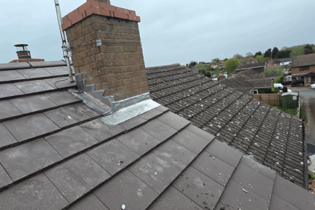 A newly replaced residential roof showing the difference between roof repair and roof replacement in the UK.